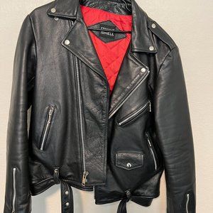 Biker Style Black Leather Jacket -- Straight To Hell Commando